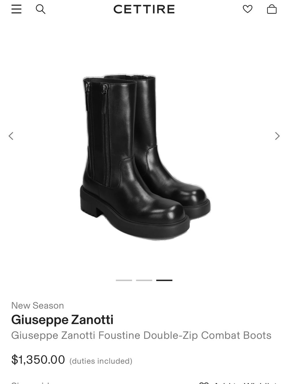 New Giuseppe Zanotti Foustine Double-Zip Combat Boots